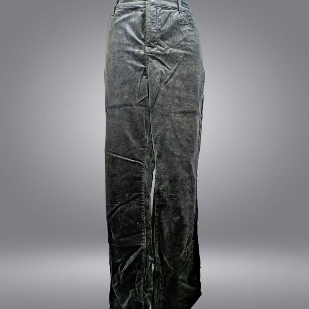 NYDJ Women's Pants Sz 14 Marilyn Straight in Wale Baby Corduroy Black A629754 - Picture 3 of 8